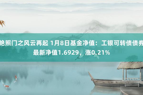 艳照门之风云再起 1月8日基金净值：工银可转债债券最新净值1.6929，涨0.21%